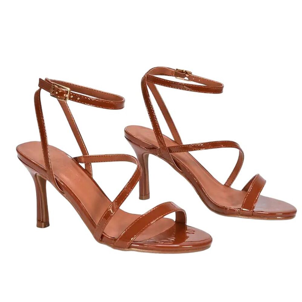 XY London Womens/Ladies Sherry Patent Strappy Sandals / Brown